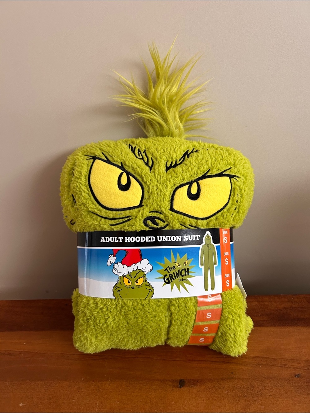 Hooded Grinch Onesie - Size Small Adult